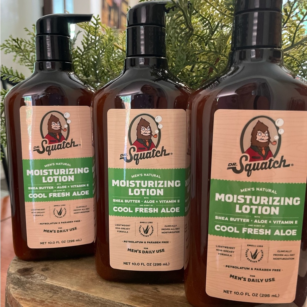 Dr. Squatch Cool Fresh Aloe Moisturizing Lotion Set of 3